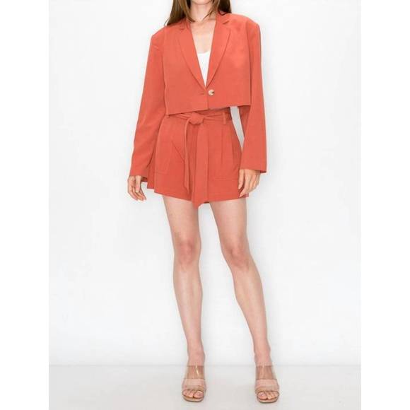 NEW GEEGEE bertrand blazer set in adobe rose - Picture 4 of 4